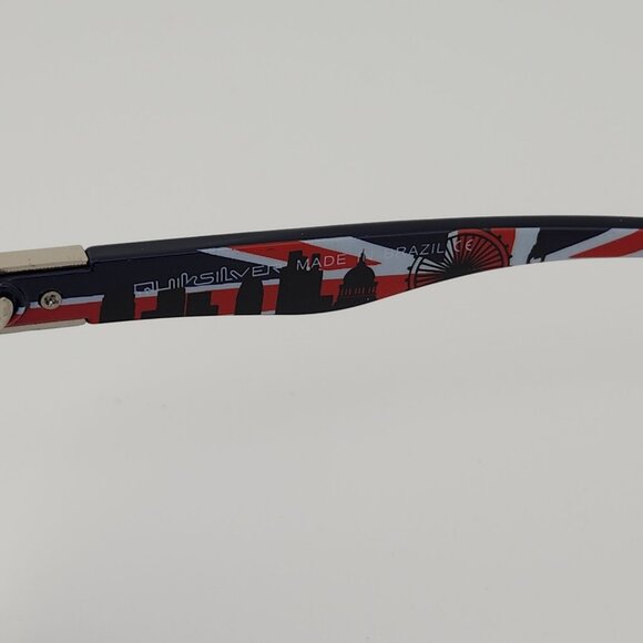 Quiksilver Round Flat Lens Sunglasses British Flag Brown Frame Orange Mirror Q25 - Picture 12 of 13